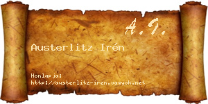 Austerlitz Irén névjegykártya